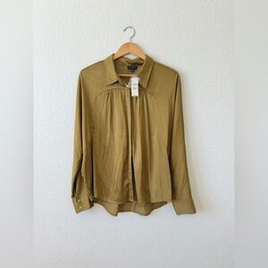 Women’s Current Air Blouse Olive Green Size Large NWT